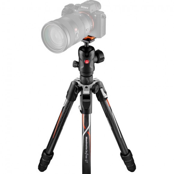 Manfrotto Befree GT Travel Carbon Fibre Tripod with 496 Ball Head for Sony a Series Cameras (Black)